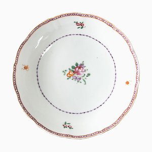 Soucoupe Antique en Porcelaine avec Spray Floral, Chine