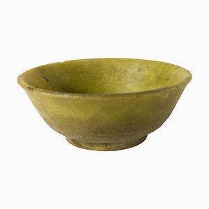 Chinese Carved Green Soapstone Brushwasher Bowl