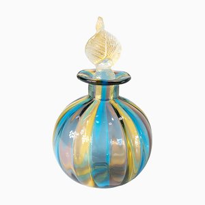 Frasco de perfume veneciano italiano Mid-Century de cristal de Murano