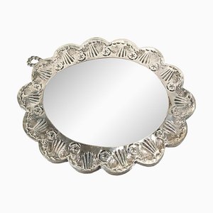 Espejo de corte Indian 900 Mid-Century de plata