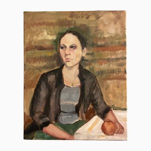Retrato femenino, años 80, pintura sobre lienzo