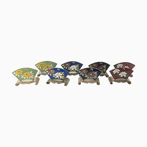 Asian Cloisonne Place Card Holders, Set of 8
