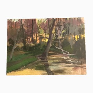 Woodland Stream, 1980s, Painting on Canvas
