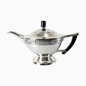 Vintage Art Deco Silverplate Teapot by Albert Frederic Saunders for Benedict Modernistic Line, 1920s