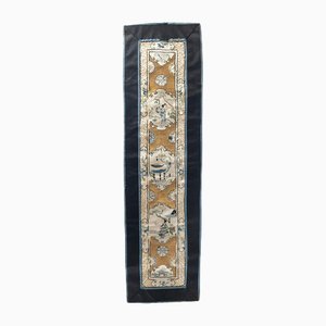 Panel textil bordado de seda chinoiserie