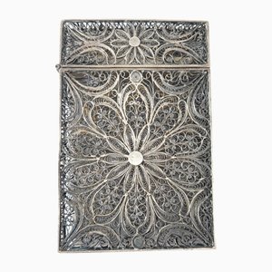 19th Century Sterling Silver Filigree Card Case