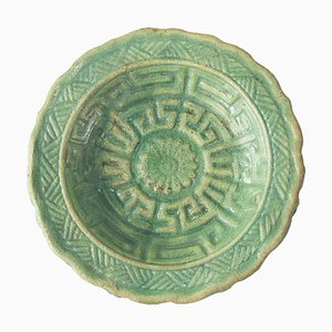 Tang Style Green Glazed Molded Plate