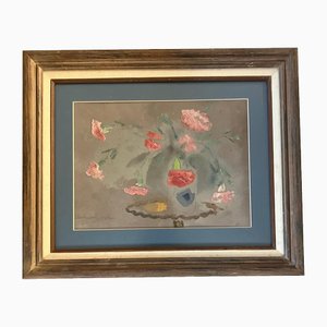 Sterling Strauser, Abstract Floral Still Life, Painting, 20th Century, Framed