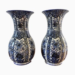 Italian Blue and White Porcelain Vases by Ardalt Blue Delfia, Set of 2
