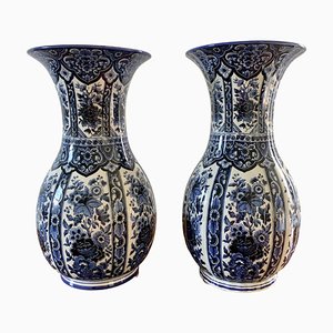 Vases en Porcelaine Bleue et Blanche par Ardalt Blue Delfia, Italie, Set de 2