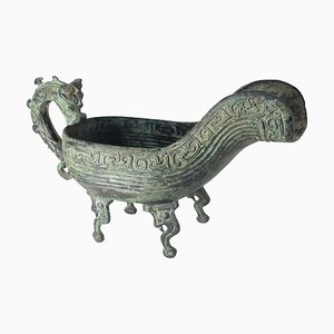 Vaso da colata Yi in bronzo rituale arcaico cinese