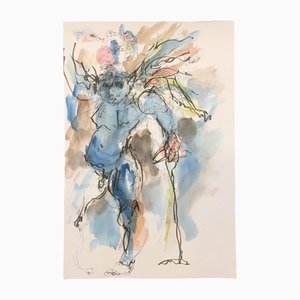 Abstrakte Komposition, 1970er, Aquarell auf Papier