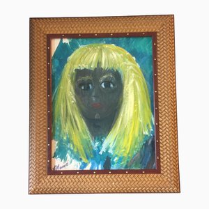 Mid Century Modernist Female Portrait, 1960s, Painting