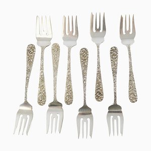 Stieff Rose Sterling Silber Salatgabeln, 8 . Set