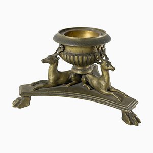 19th Century Grand Tour Renaissance Revival Inkwell with Deer