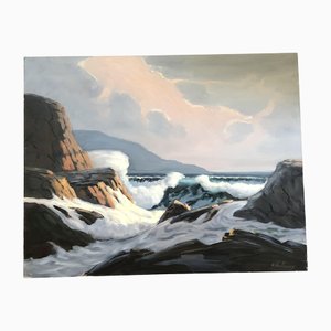 Modernist Seascape, 1980s, Painting on Canvas