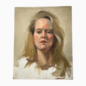 Christine Cancelli, Portrait de Femme, 1970, Peinture sur Toile