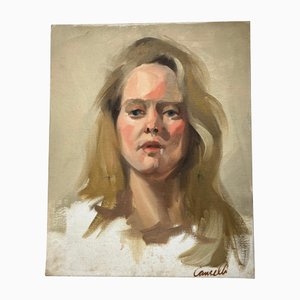 Christine Cancelli, Ritratto femminile, anni '70, Dipinto su tela