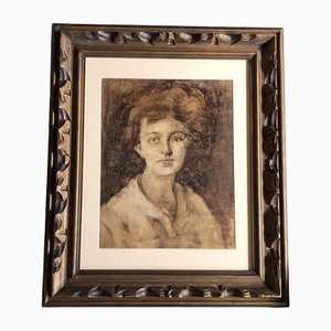 Ritratto femminile, Dipinto ad olio, anni '50, con cornice