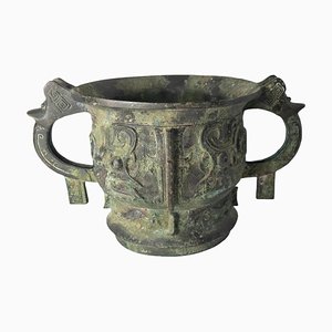 Vase Gui Rituel Archaïstique en Bronze, Chine