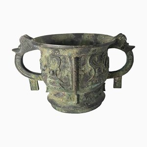 Vaso Gui in bronzo rituale arcaisitico cinese