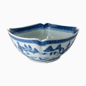 Chinese Blue and White Canton Salad Bowl