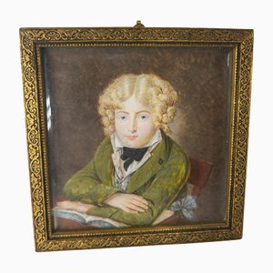 After Daniel Saint, Untitled, 19th Century, Watercolor Portrait Painting