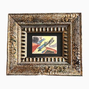Small Abstract Composition, 20th Century, Watercolor on Paper, Framed