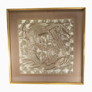 Japanese Gold Silk Thread Embroidery with Dragon