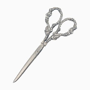 Steel Scissors with 800 Silver Grape Motif Handles