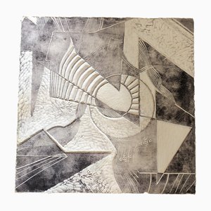 Richard Royce, sans titre, impression abstraite en bas-relief en papier moulé