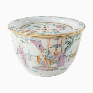 Late 19th Century Chinese Famille Rose Porcelain Cricket Cage Bowl