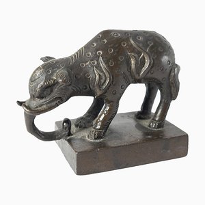 18th Century Chinese Bronze Scroll Weight of an Elephant