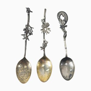Chinese Sterling Silver Spoons, Set of 3