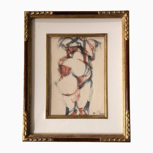 Nudo femminile, anni '50, Pittura su carta, con cornice