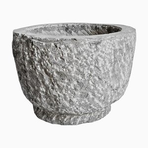 Vintage Chiseled Granite Stone Pot