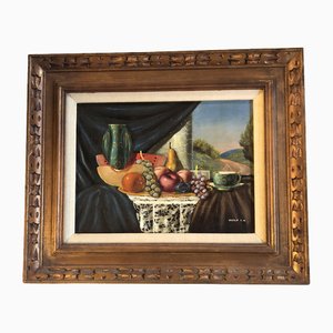 Still Life with a View, 1960s, Painting on Canvas, Framed