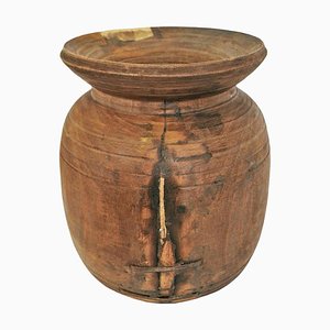Rustic Wooden Vintage Pot India