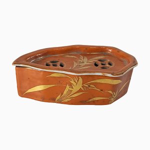 Chinese Orange and Gold Cricket Cage Box