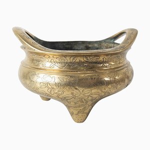 Chinese Incised Bronze Incense Burner Censer with Xuande Reignmark