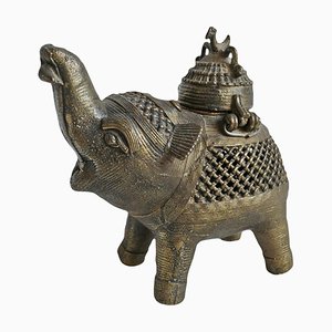 Vintage Brass Elephant Pot