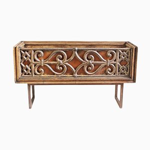 Vintage Cast Iron and Wood Balustrade Box