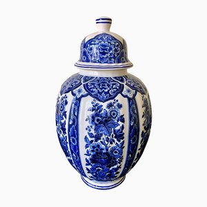 Delfts Blau-weißes Chinoiserie Porzellan Ingwerglas von Ardalt Blue Delfia