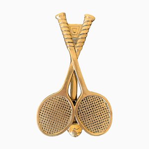 Vintage Türklopfer für Tennisschläger aus Messingguss