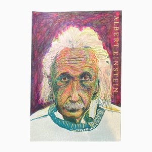 EJ Hartmann, Original Albert Einstein Pop Art Portrait, 2000er, Farbe auf Papier