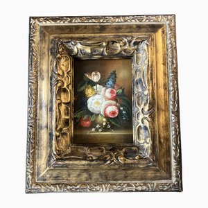 Small Floral Still Life, 1980s, Painting, Framed