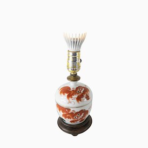 Lampe de Bureau Chinoiserie en Porcelaine