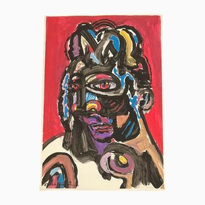 EJ Hartmann, Abstract Modernist Portrait, 2000er, Farbe auf Papier