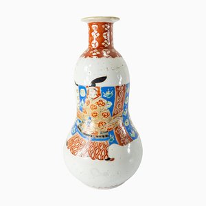 Jarrón Kutani japonés antiguo de porcelana