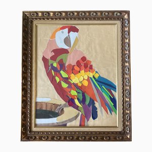 Parrot Collage, 1970s, Paper, Framed